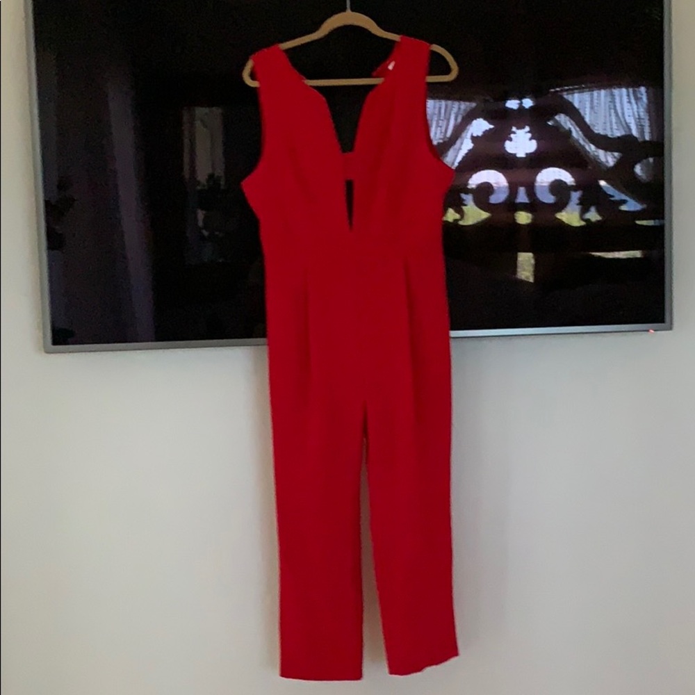 Red one piece jumpsuite size large